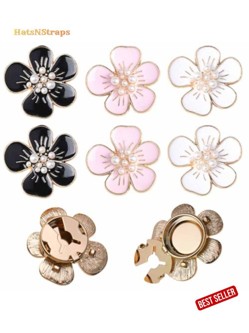 6pcs Camellia Flower Snap On Cufflinks Button Covers Enamel Dress Shirt